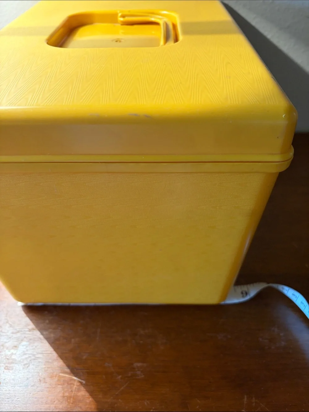 Vintage Yellow Sewing Box